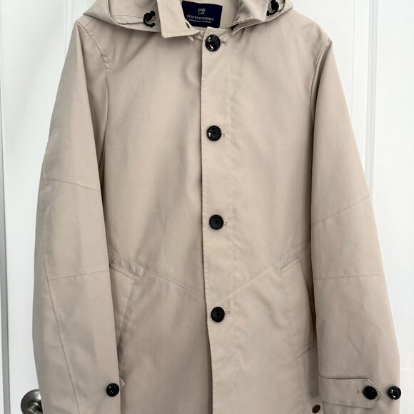 Scotch & Soda Trench Coat – Women's Beige Hooded Jacket (Removable Hood) - Picture 2 of 16